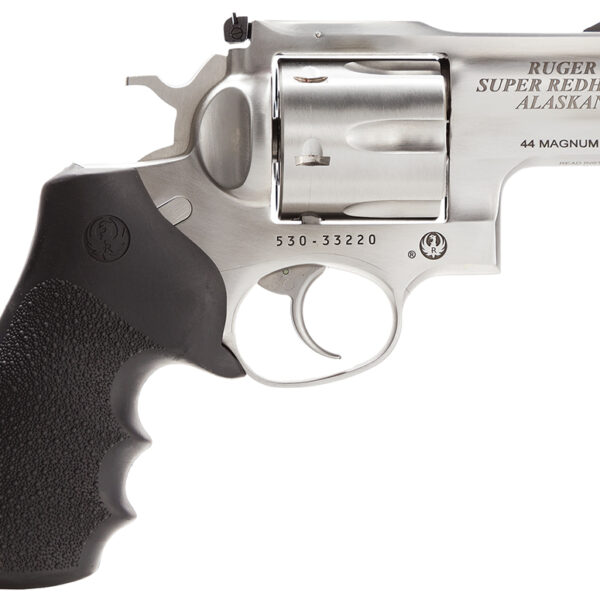 Ruger 5303 Super Redhawk Alaskan 44 Rem Mag  2.50″ Barrel 6rd Cylinder, Satin Stainless Steel,   Hogue Tamer Monogrip, Transfer Bar Safety