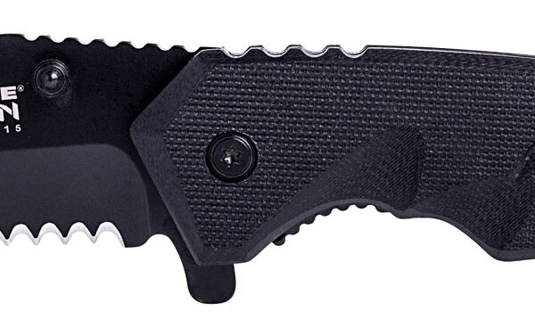 Humvee Adventure Gear HMVKTR15 Tactical Recon  3″ Folding Drop Point Part Serrated Black Stainless Steel Blade/Black Textured Features Glass Breaker/Seat Belt Cutter Includes Pocket Clip