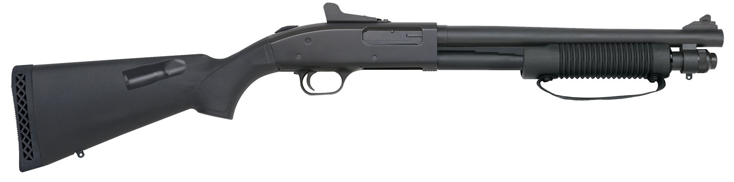 Mossberg 51689 590A1 Class III 12 Gauge 3" 5+1 14" Parkerized Cylinder Bore Barrel Black Rec Black Fixed with Storage Compartment Stock Holds 4 Extra Rounds Right Hand (NFA)