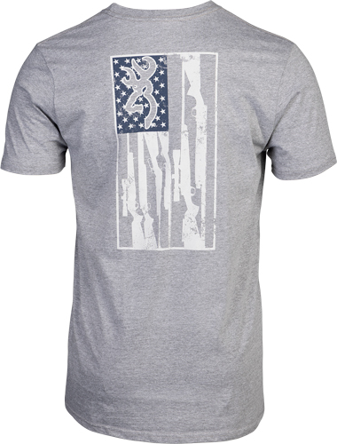BROWNING SS T-SHIRT BROWNING – LEGACY FLAG HTHR GRAY XLARGE