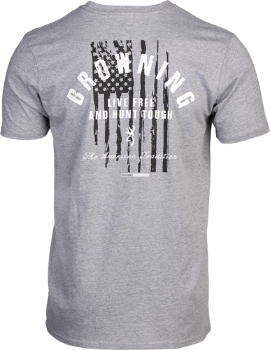 BROWNING SS T-SHIRT HUNT TOUGH – HEATHER GRAY LARGE