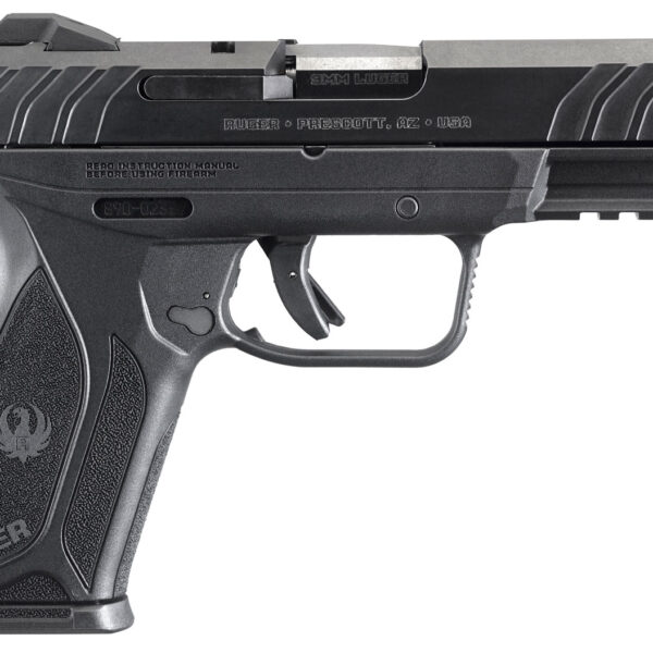 Ruger 3810 Security-9  9mm Luger 15+1 4″ Black Steel Barrel, Black Oxide Serrated Steel Slide, Black Polymer Frame w/Picatinny Rail, Black Polymer Grip