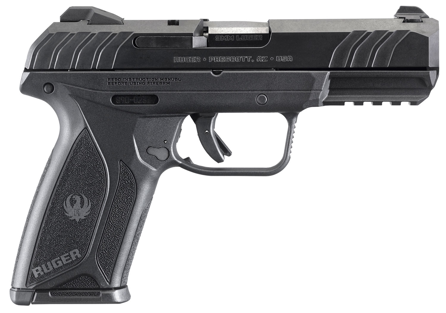 Ruger 3810 Security-9 9mm Luger 15+1 4" Black Steel Barrel, Black Oxide Serrated Steel Slide, Black Polymer Frame w/Picatinny Rail, Black Polymer Grip