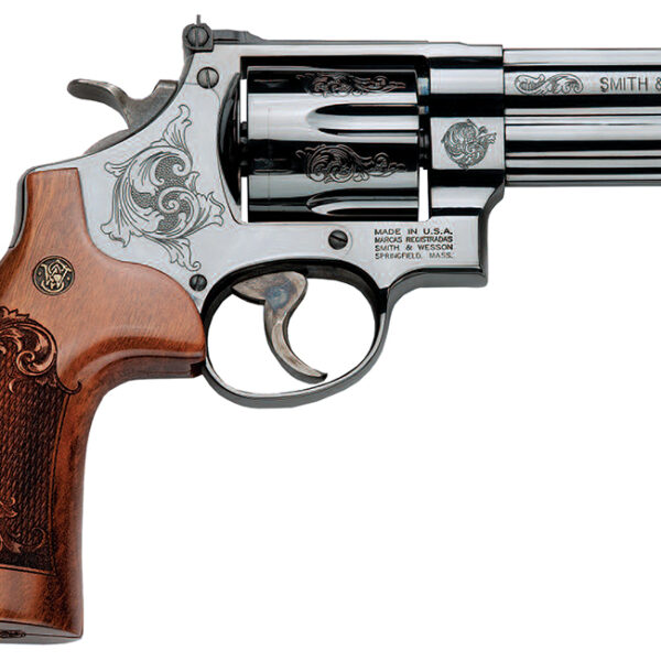 Smith & Wesson 150783 Model 29  44 Rem Mag or 44 S&W Spl Machine Engraved Blued Carbon Steel 4″ Barrel, 6rd Cylinder & N-Frame, Wood Engraved Grip