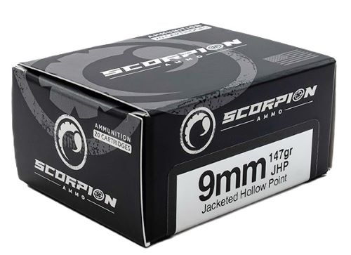 SCORPION 9MM LUGER – 147GR JHP 20RD 10BX/CS