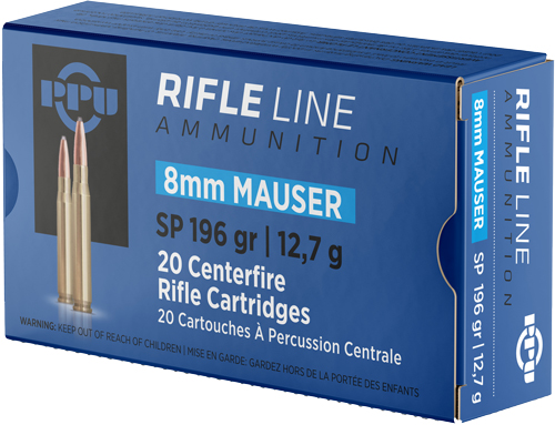 PPU 8MM MAUSER 196GR JSP – 20RD 10BX/CS