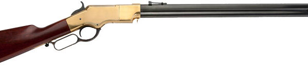 CIMARRON HENRY CIVILIAN 44/40 – 24″ BRASS FRAME/BLUED WALNUT
