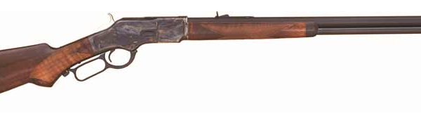 CIMARRON 1873 DELUXE 45LC – 24″ OCTAGON CC/BLUED PG WALNUT