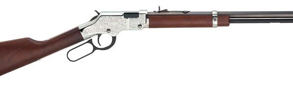 HENRY H4 SILVER EAGLE 17HMR – 20″ OCTAGON WALNUT ENGRAVED