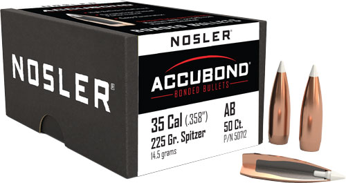 NOSLER BULLETS 35 CAL .358 – 225GR ACCUBOND 50CT