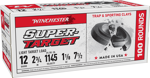 WINCHESTER TARGET 12GA 2.75″ – 1-1/8OZ #7.5 1145FPS 200RD CAS