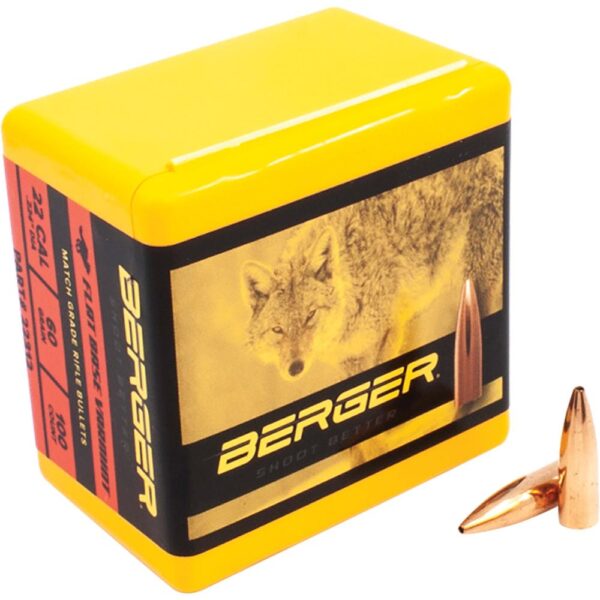 Berger Match Grade Varmint Bullets .22 cal .224″ 60 gr FB Varmint 100/ct
