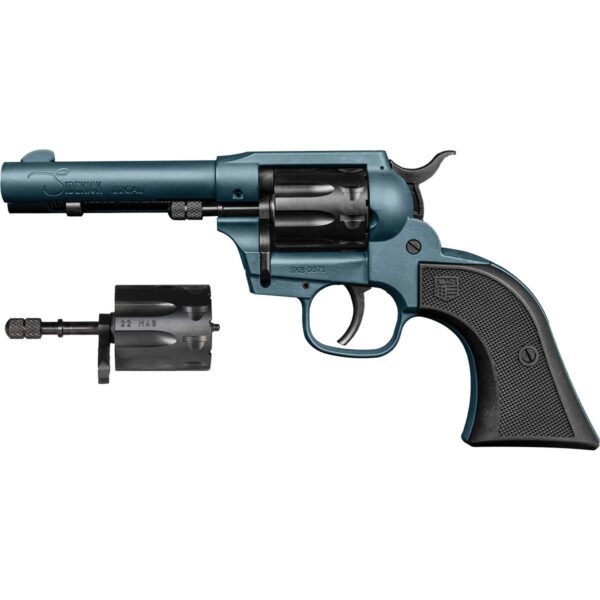 Diamondback Sidekick Checkered Polymer Grip Handgun .22 WMR/.22 LR 9rd Capacity 4.5″ Barrel SA/DA Jesse James Blue