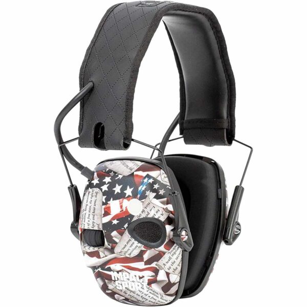 Howard Leight Impact Sport Bluetooth Small Earmuff – 2nd Amendment Black Diamond Pattern Band 21dB NRR