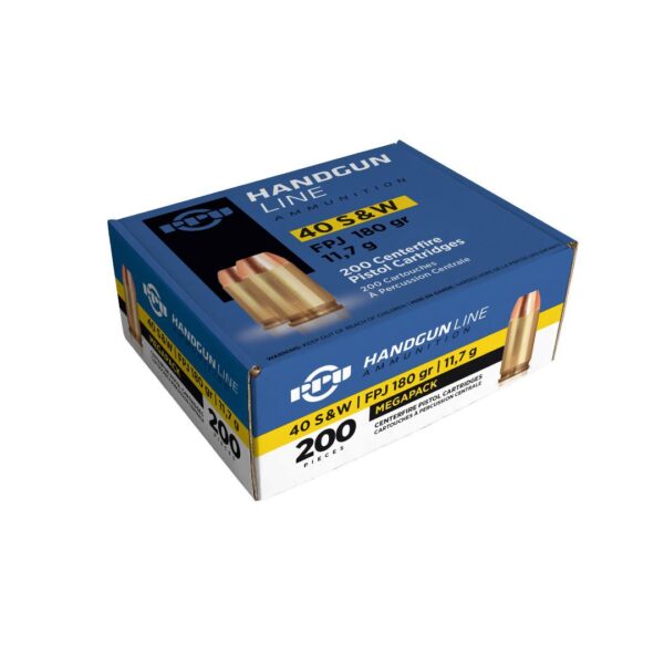 PPU 40 S&W Handgun Ammunition 180gr FMJ 935 fps 200/ct