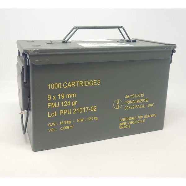 PPU Rangemaster Ammunition 9mm Luger 124gr FMJ 1263 fps 1000/ct (Metal Can)