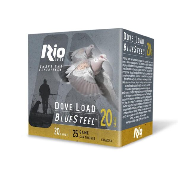 Rio Bluesteel Dove Load Shotshells 20 ga 3″ 1oz #6 1350 fps 25/ct