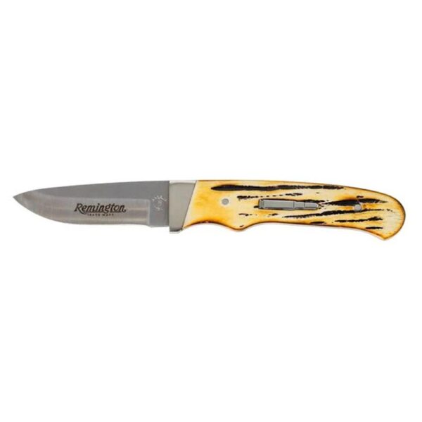 Remington 2026 Bullet Knife King of the Mountain 3-1/2″ Drop Point Blade Stag Bone