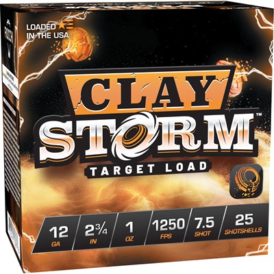 CLAY STORM 12 GAUGE 2-3/4” 1OZ #7.5 SHOT 1250 FPS 25/BOX