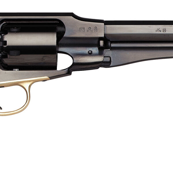 Taylors & Company 550777 1858 Remington Uberti 44 Cal 6 Shot Percussion 8″ Blued Octagon Barrel, Cylinder & Frame, Walnut Grip