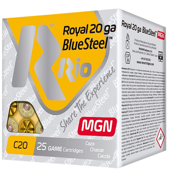 Rio Ammunition RBSM202 BlueSteel Royal 20Gauge 3″ 1oz 2Shot 25 Per Box/10 Case