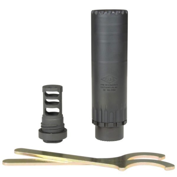 Yankee Hill 2150MB24 Resonator K Muzzle Brake Black Matte Cerakote 17-4 Stainless Steel with 5/8″-24 tpi Threads for 30 Cal AR-Platform