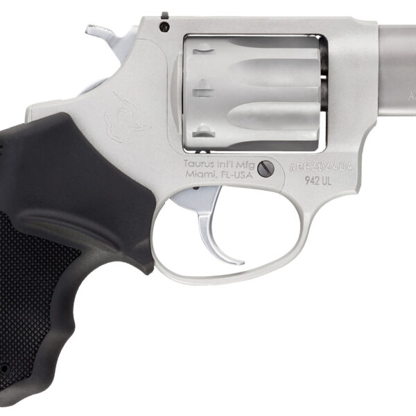 Taurus 2942029UL 942 Ultra-Lite 22 LR 8rd 2″ Matte Stainless Finish Barrel, Matte Stainless Finish Cylinder, Stainless Anodized Finish Aluminum Frame & Finger Grooved Black Polymer Grip