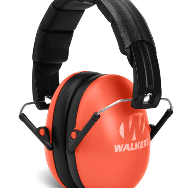 Walker’s GWPYWFM2COR Folding Muff  23 dB Over the Head Coral/Black Polymer Fits Youth/Women