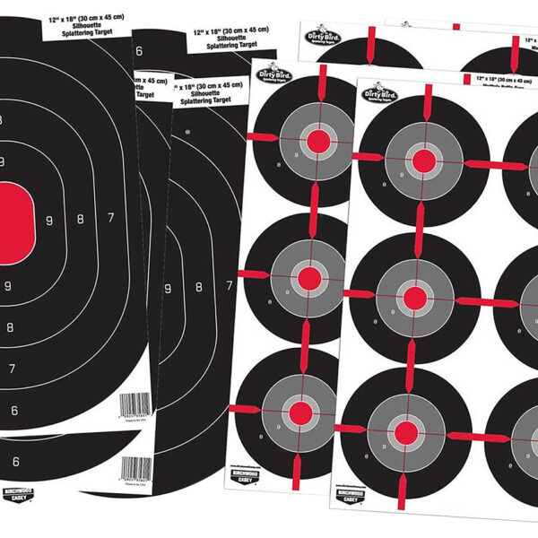 Birchwood Casey 35725 Dirty Bird Combo Pack Silhouette/Bullseye Paper Target 12″ x 18″ 8 Per Pkg