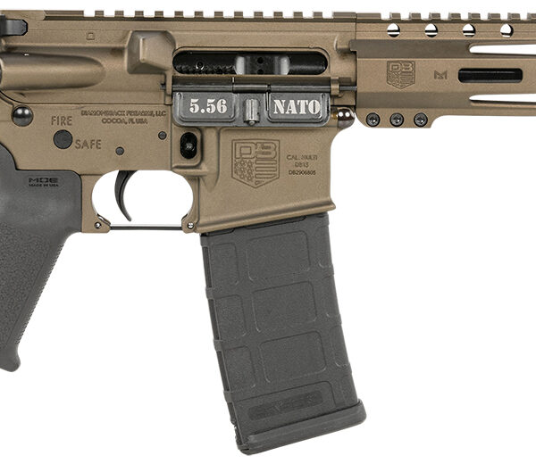 Diamondback DB1915K071 DB15 5.56x45mm NATO 30+1 10″ Black Nitride Threaded Barrel, M-LOK Handguard, Midnight Bronze Aluminum Picatinny Rail Receiver, Black Buffer Tube, Black Magpul Grip, Right Hand