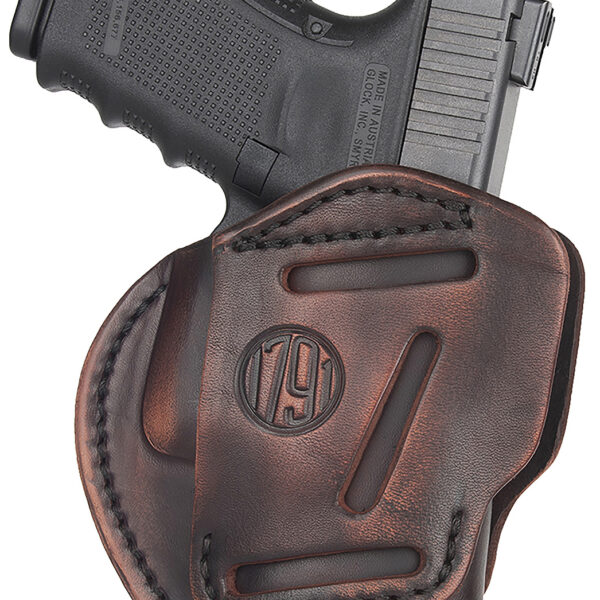 1791 Gunleather 3WH5VTGA 3-Way IWB/OWB Size 05 Vintage Leather Belt Loop Fits Glock 17 Fits HK VP9 Fits MP9 Ambidextrous Hand