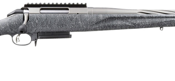 Ruger 46904 American II  Full Size 243 Win 3+1 20″ Gun Metal Gray Cerakote Spiral Fluted Threaded Barrel & Alloy Steel Receiver w/Picatinny Rail, Gray Splatter Adj LOP Synthetic Stock