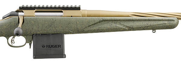 Ruger 46942 American II Predator Full Size 6.5 Grendel 10+1 22″ Burnt Bronze Cerakote Spiral Fluted Threaded Barrel & Alloy Steel Receiver w/Picatinny Rail, Green Splatter Adj LOP Synthetic Stock