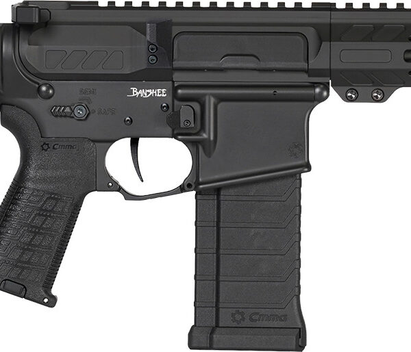 CMMG 54AE10FAB Banshee MK4 5.7x28mm 32+1, Black Nitride Medium Taper Threaded Barrel, EML 11″ M-LOK Handguards, Black Armor Cerakote Aluminum Picatinny Rail Receiver, CMMG Zeroed Grips