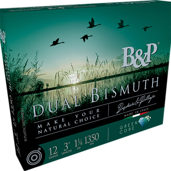 B&p Ammunition 12B5DB43 Dual Bismuth  12Gauge 2.75″ 1 1/5oz Bismuth 3/4Shot 10 Per Box/10 Case