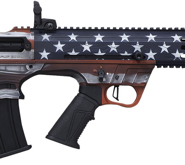 Citadel FRPS1218USA Pup Scout 12 Gauge Semi-Auto 3″ 5+1 18.50″ Steel Barrel, USA Flag Picatinny Rail Aluminum Receiver, Picatinny Handguards, Adj Cheek Riser Synthetic Stock, Black Polymer Grip