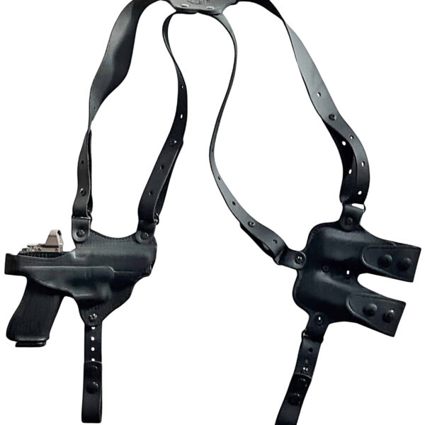 1791 Gunleather NSS1SBLHR Optic Ready Shoulder Horizontal Black Fits 1911 Right Hand