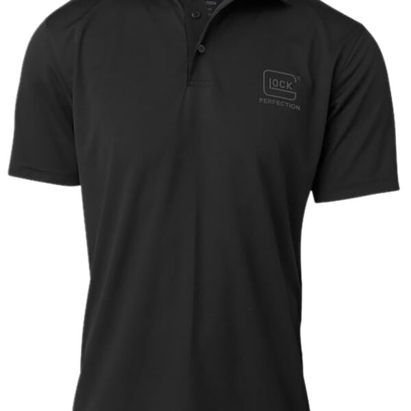 Glock AP96211 Glock Perfection Polo  Black Polyester Mesh Short Sleeve Small