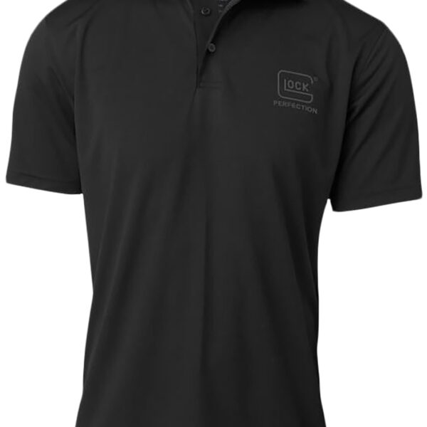 Glock AP96213 Glock Perfection Polo Black Polyester Mesh Short Sleeve Large