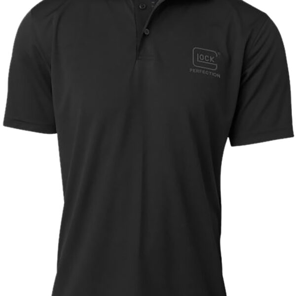 Glock AP96214 Glock Perfection Polo Black Polyester Mesh Short Sleeve XL