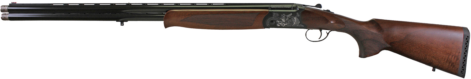 Iver Johnson Arms IJ60020 IJ600 20 Gauge Break Open 3" 2rd 28" Over/Under Vent Rib Barrel, Matte Black Chromed w/Engraving Steel Receiver, Fixed Walnut Checkered Wood Stock & Forend