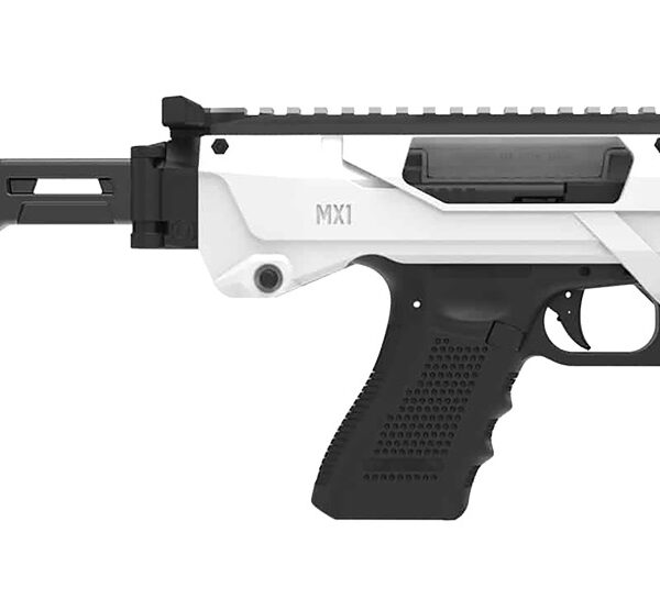 Meta Tactical Llc MX1-PS-WT MX-1 Conversion Kit Compatible w/Glock, White Aluminum Frame w/M-LOK & Picatinny Rail, Black Polymer Folding Stabilizer