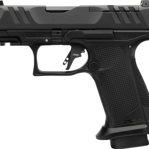 Walther Arms 4797054 PDP F-Series Pro E 9mm Luger 10+1 3.50″ Black Steel Barrel, Black Optic Ready/Serrated Steel Slide, Black Polymer Frame w/Picatinny Rail, Interchangeable Backstrap Grip