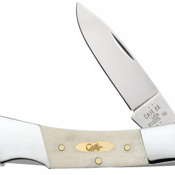 Case 11026 Lockback Folding Drop Point Plain Tru-Sharp SS Blade, Smooth Natural Bone Handle