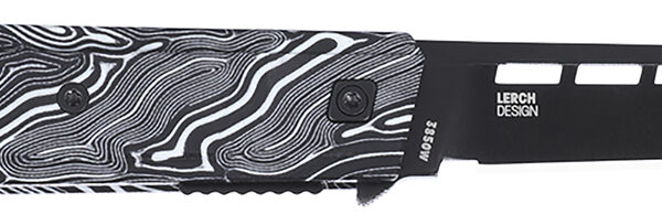 CRKT 3850W Zephyr 3.22″ Sheepsfoot Plain Black TiNi 14C28N Steel Blade, Marbled Black/White G10 Handle