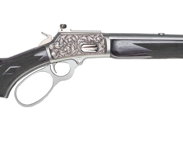 Cnc Firearms CNCRAZ10MM Marlin 1894 SBL Wild Boar 10mm Auto 16″ Polished Stainless Steel, Polished Engraved Receiver, Gray Fixed Laminate Stock