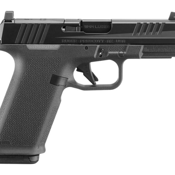 Ruger 19442 RXM  9mm Luger 17+1 4″ Black FNC Nitride Alloy Steel Barrel & Optic Ready/Serrated Slide, Black Polymer Frame w/Accessory Rail, Textured Grip, RMR/RMSc/DeltaPoint Pro Footprint