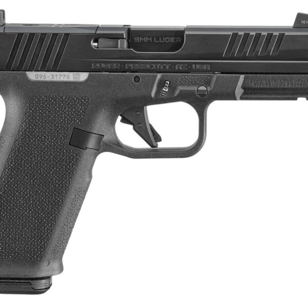 Ruger 19445 RXM  9mm Luger 17+1 4.50″ Black FNC Nitride Alloy Steel Threaded Barrel & Optic Ready/Serrated Slide, Black Polymer Frame w/Accessory Rail, Textured Grip, RMR/RMSc/DeltaPoint Pro Footprint