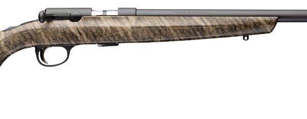 Browning 025259204 T-Bolt Target/Varmint SR 22 WMR 10+1 22″ Matte Blued Threaded Barrel, Blue Polished Steel Drilled & Tapped Receiver, Mossy Oak Bottomland Monte Carlo Synthetic Stock, Right Hand