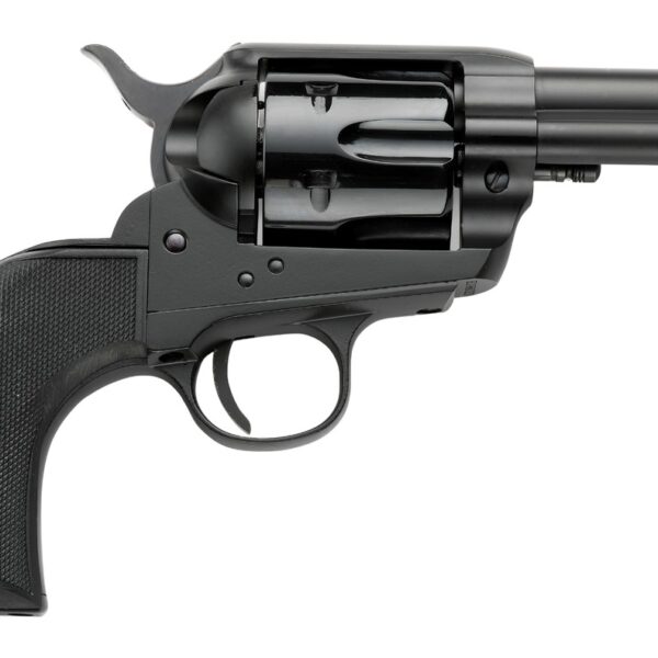 Pietta PFI9ALLOYAS312CB Alloy 9mm Luger 6 Shot 3.50″ Matte Black Alloy Steel Barrel & Frame, Black Checkered Grip